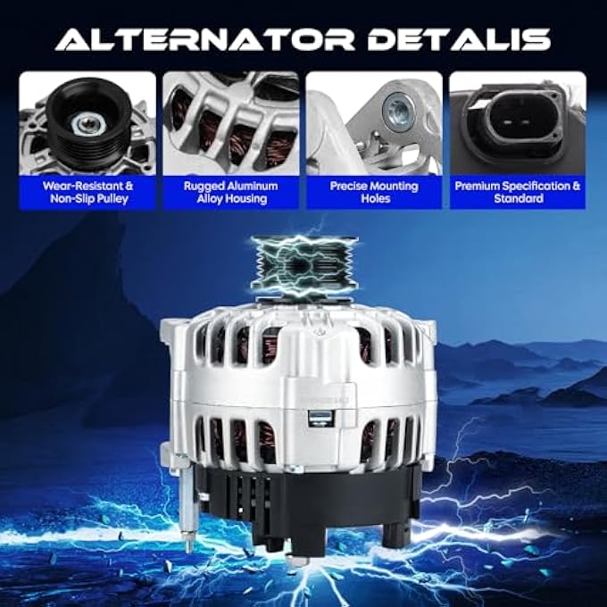 SEHNSUCHT Alternator Replacement New Compatible with Volkswagen for Beetle 1999-2005, for Golf 1999-2006, for Jetta 1999-2005, 12V, CW, 90Amp, IR/IF, Replace for 028-903-028D, 028-903-028DX, 037-903-025F - Image 2