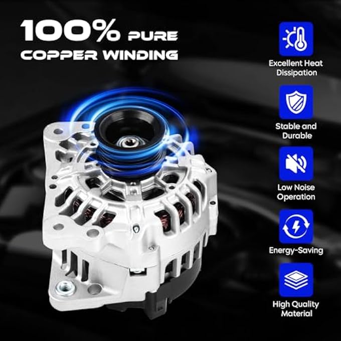 SEHNSUCHT Alternator Replacement New Compatible with Volkswagen for Beetle 1999-2005, for Golf 1999-2006, for Jetta 1999-2005, 12V, CW, 90Amp, IR/IF, Replace for 028-903-028D, 028-903-028DX, 037-903-025F - Image 5
