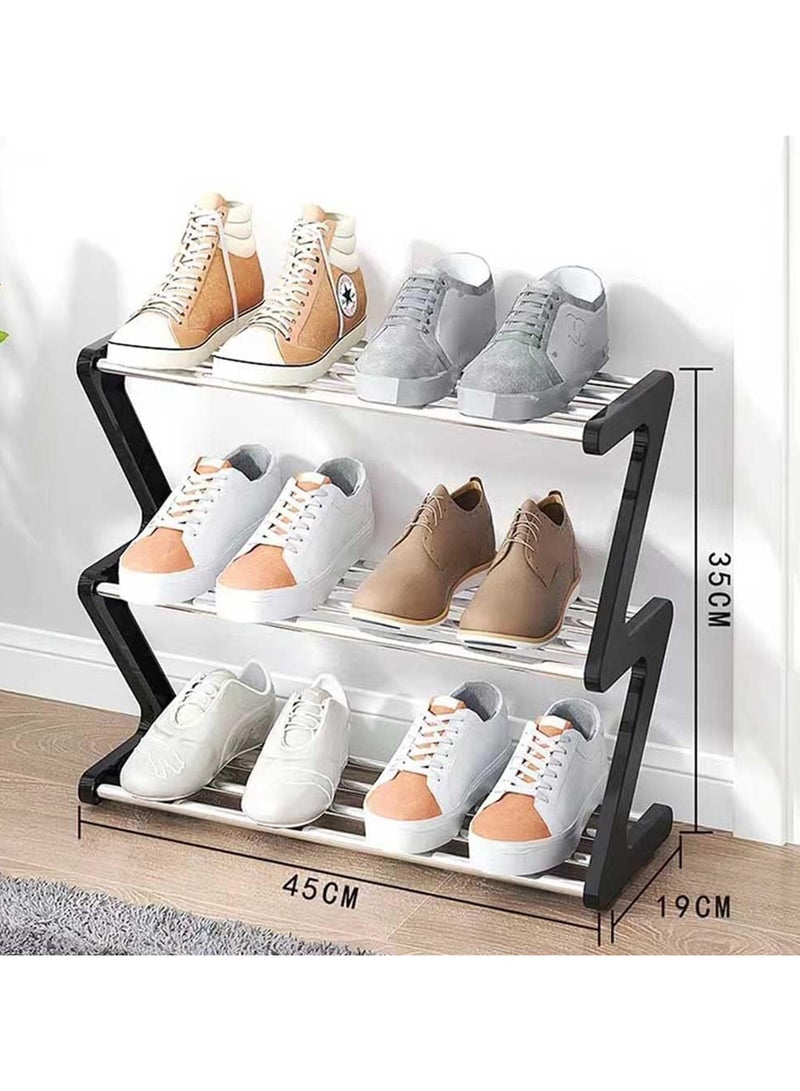 LINGWEI 3 Layers Shoe Rack Portable 3-tier Storage Organizer Rack for Entryway, Easy Installation  - Image 3