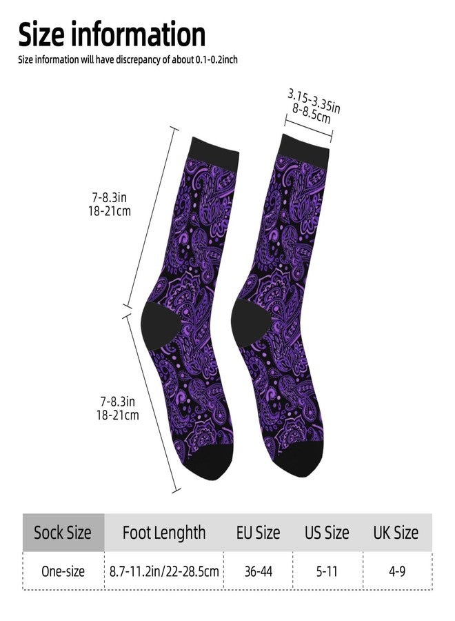 Poream purple Novelty Funny Crew Socks, Cool Breathable Dress Socks Gift For Men Women - Image 5