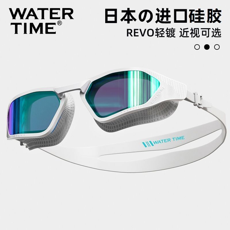 WaterTime Swimming Goggles for Women Men – Waterproof Anti-Fog HD Electroplated Large Frame Prescription Swim Goggles - Image 1