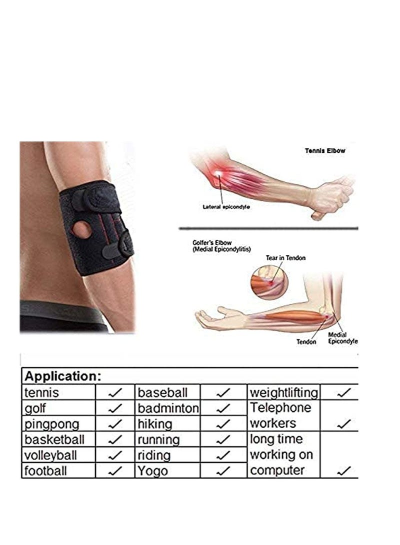 SYOSI SYOSI Adjustable Elbow Brace Support Neoprene Elbow Bandage Breathable Elbow Strap Fitness Elbow Splint for Golfers Elbow Tennis Elbow Arthritis Sports Injury and Provides Support - Image 2
