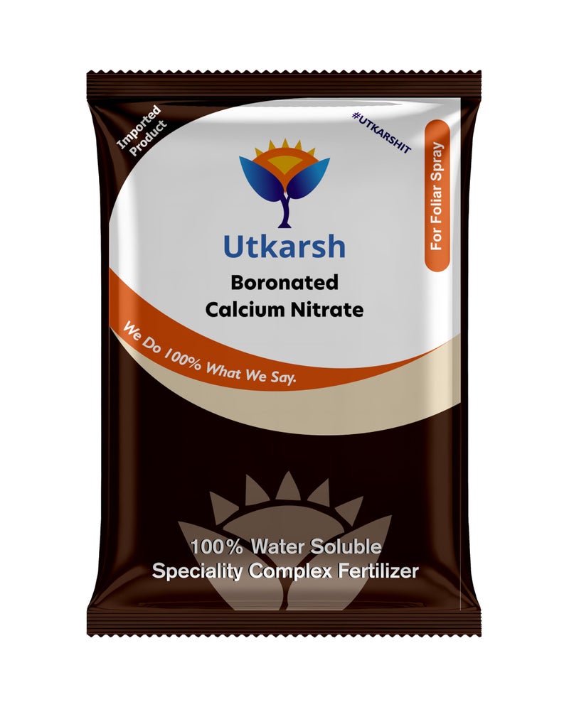 Utkarsh Boronated CAN - Boronated Calcium Nitrate for Plants, 100% Water Soluble Fertilizer, Boosts Healthy Flower and Fruit Growth & Yield in Plants (900 gm; Pack of 1) - Image 1