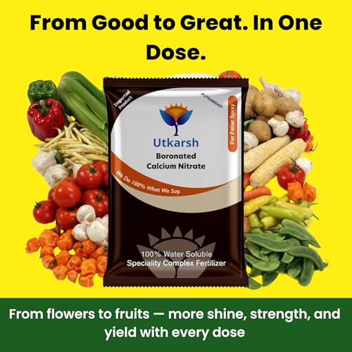 Utkarsh Boronated CAN - Boronated Calcium Nitrate for Plants, 100% Water Soluble Fertilizer, Boosts Healthy Flower and Fruit Growth & Yield in Plants (900 gm; Pack of 1) - Image 2