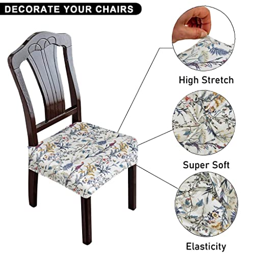 FABANE Dining Chair Seat Cover Set of 4 Seater pcs are Easily Washable Stretchable and Comfortable for Dining Room Home Decor Slip Cover Universal Size (4 Seat Covers, Beige) - Image 2