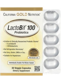 California Gold Nutrition Lactobif Probiotics, 100 Billion Cfu, 30 Veggie Capsules 