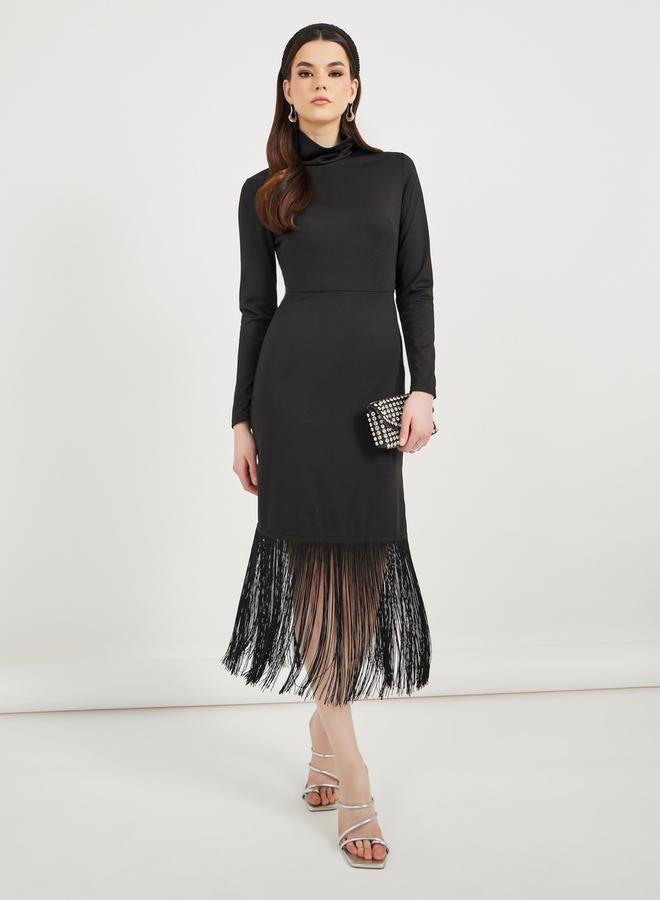 Styli Fringe Hem Dress - Image 1