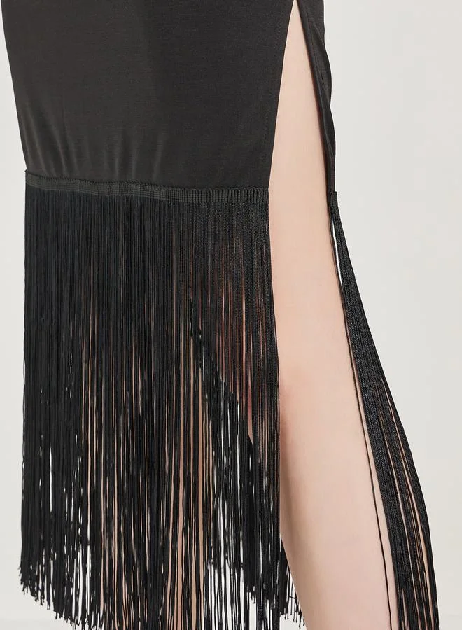 Styli Fringe Hem Dress