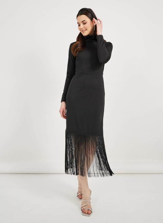 Styli Fringe Hem Dress - Image 2
