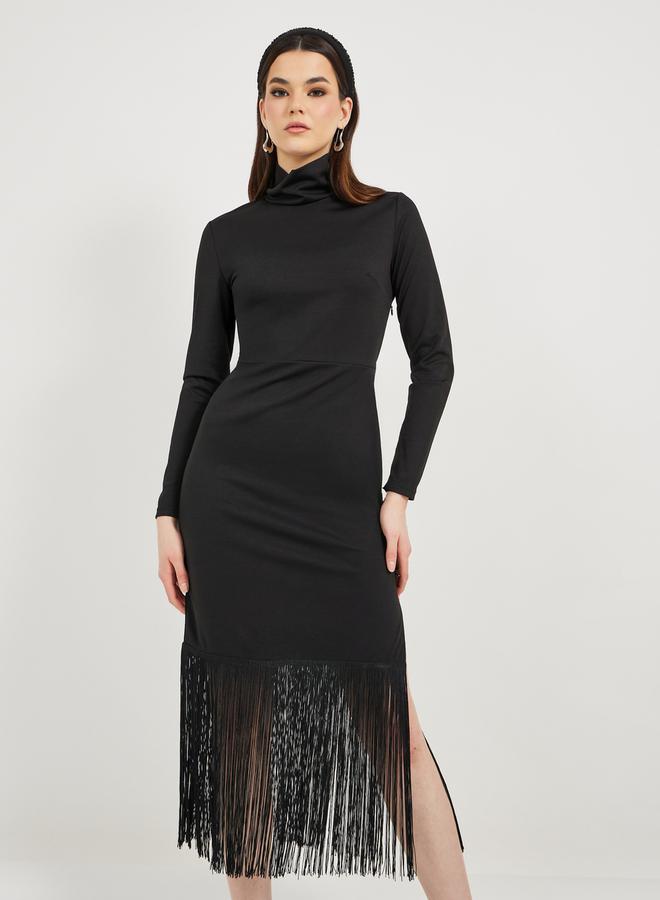Styli Fringe Hem Dress - Image 3