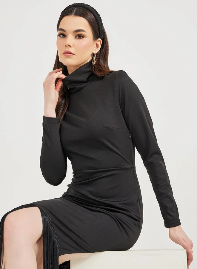 Styli Fringe Hem Dress