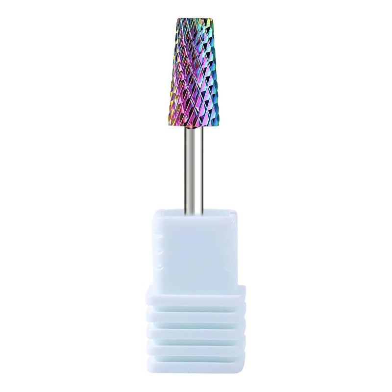 All need matching options Rainbow Cuticle Bit, Professional Tungstens Steels Nails Drill Bits, Multiple Size Nails Grinding Tips for Home Salon Use Global trendy simple build - Image 1