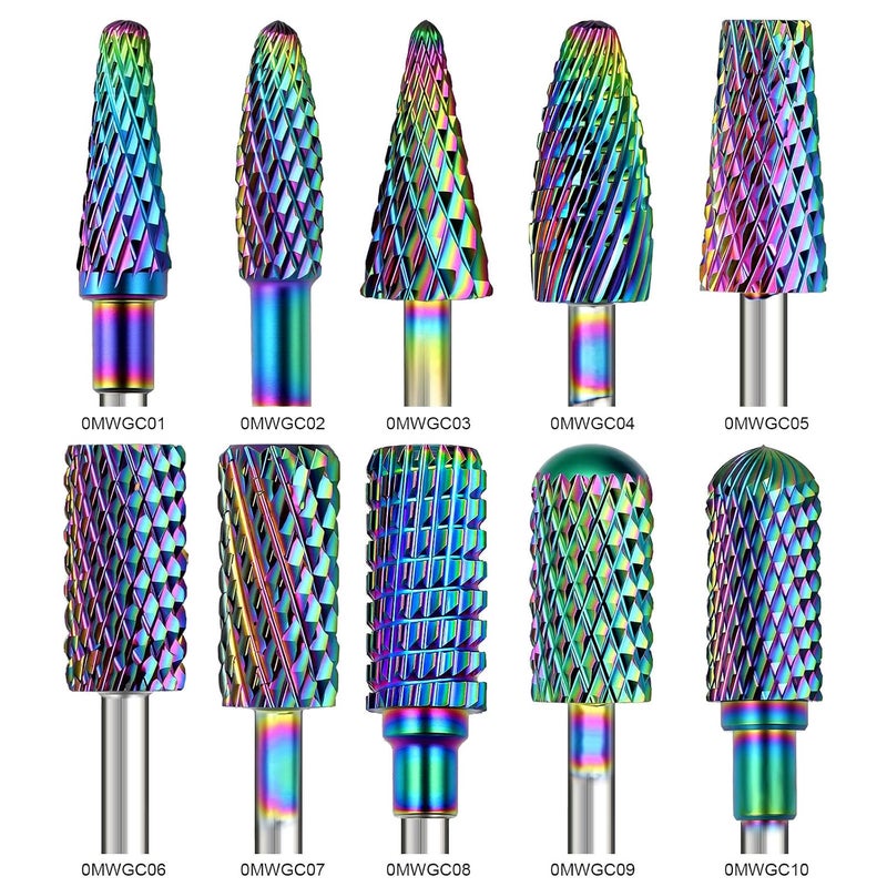 All need matching options Rainbow Cuticle Bit, Professional Tungstens Steels Nails Drill Bits, Multiple Size Nails Grinding Tips for Home Salon Use Global trendy simple build - Image 4
