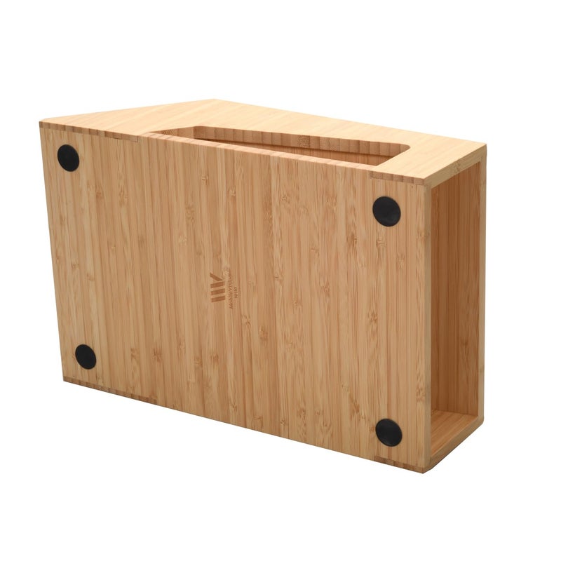 MobileVision Bamboo Laundry Detergent Holder with Drip Tray & Cup Storage for Laundry Rooms, Washing Areas, Cabinets, & Shelves - Image 3