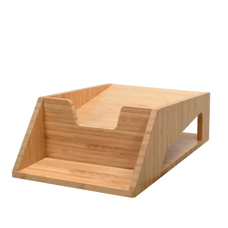MobileVision Bamboo Laundry Detergent Holder with Drip Tray & Cup Storage for Laundry Rooms, Washing Areas, Cabinets, & Shelves - Image 2