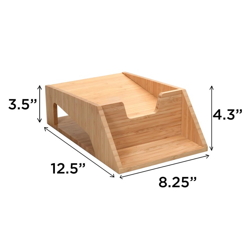 MobileVision Bamboo Laundry Detergent Holder with Drip Tray & Cup Storage for Laundry Rooms, Washing Areas, Cabinets, & Shelves - Image 4