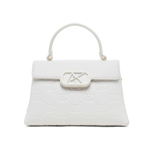 Akiki London Women's Strand Small Satchel Handbag|Premium Vegan Leather|Debossed Monogram|Adjustable and Detachable Strap|2 Spacious Compartments|Office bag for Women - Image 1