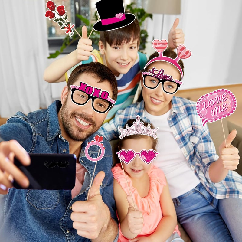 Konsait كونسايت 35 قطعة من لوازم تصوير عيد الحب زينة عيد الحب لوازم تصوير عيد الحب تشمل الورود الحب وسهم كيوبيد لوازم تصوير حفلة خطوبة هدايا حفلة - Image 4