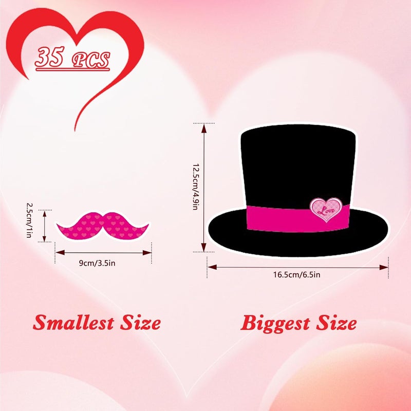 Konsait كونسايت 35 قطعة من لوازم تصوير عيد الحب زينة عيد الحب لوازم تصوير عيد الحب تشمل الورود الحب وسهم كيوبيد لوازم تصوير حفلة خطوبة هدايا حفلة - Image 2