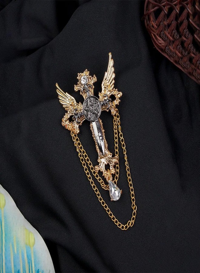 Kavove Sword of Heaven Golden Colour Brooch - Image 3