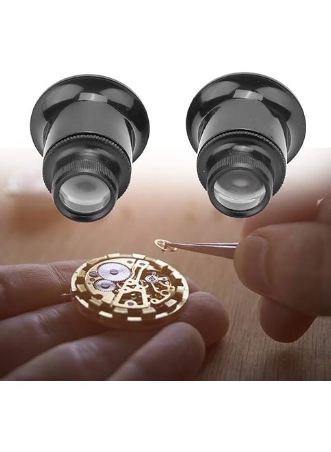 عدسة مكبرة لتصليح الساعة لمصلحي الساعات، عدسة مكبرة للعين لزجاج المجوهرات، عدسة مكبرة بمقدار 20 مرة للساعة الميكانيكية، عدسة عين لمصلح الساعات - Image 2