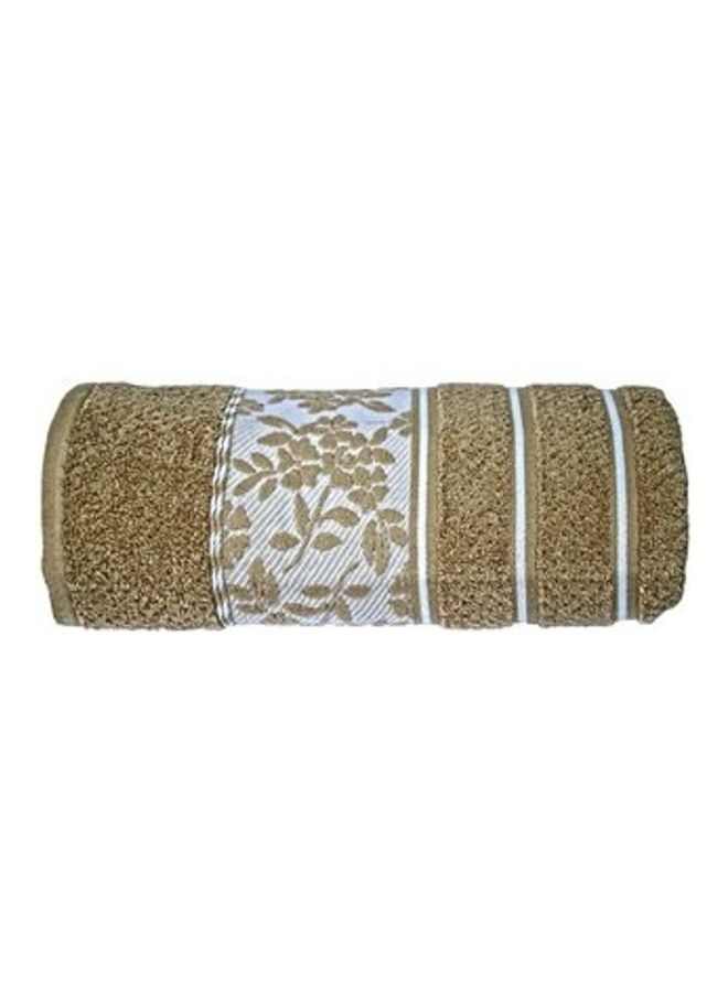 NIBEMINENT Egyptian Face Towel Brown/White 50×90cm  - Image 1