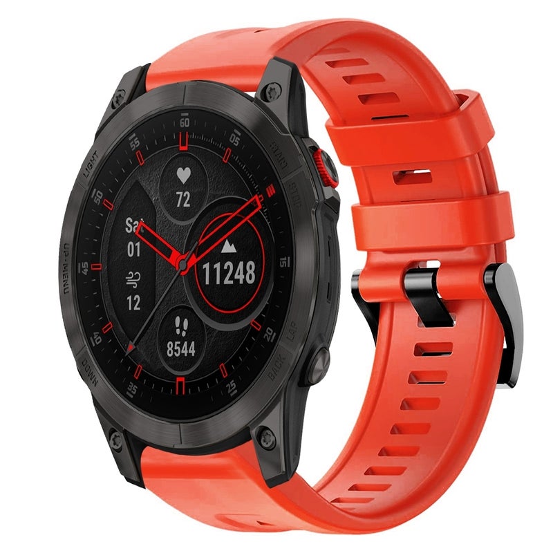S-TOP For Garmin EPIX Gen 2 Metal Buckle Solid Color Silicone Watch Band(Red) - Image 1