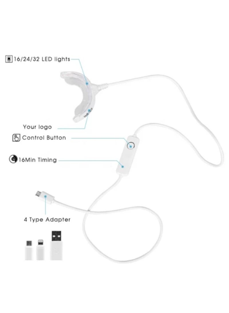 general Teeth Whitening Gel with LED Accelerator Light and Tray Teeth Whitening With 4 Types USB ports - Image 2