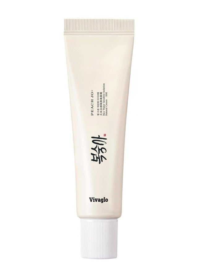 VIVAGLO Peach Jo+ Rice Water Brightening Tone-Up Cream - Hydrating No-Makeup Base & Sensitive Isolation Natural Cream for Face & Body, Probiotic Infused (50g) - Image 1