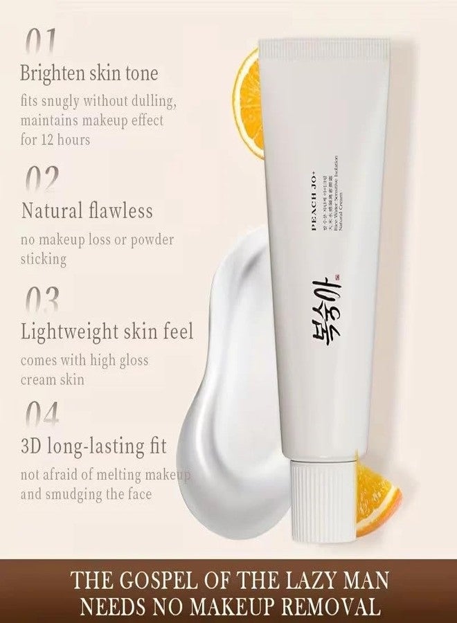 VIVAGLO Peach Jo+ Rice Water Brightening Tone-Up Cream - Hydrating No-Makeup Base & Sensitive Isolation Natural Cream for Face & Body, Probiotic Infused (50g) - Image 4