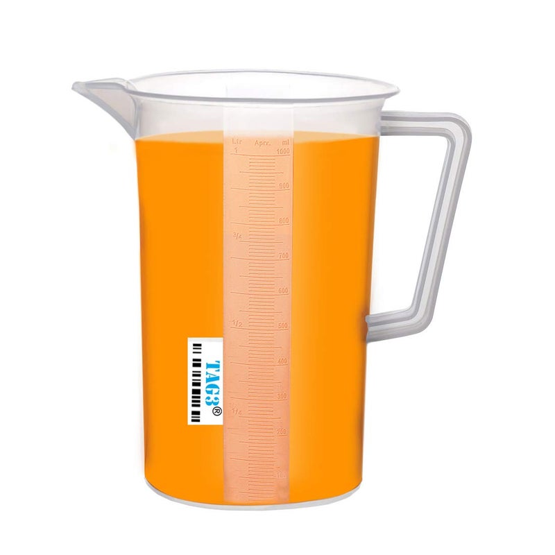 TAG3 Professional Plastic Measure Jar Cup Glass for Kitchen Cooking Jug Baking Measuring Solids and Liquids 1000 ml Transparent - Image 2