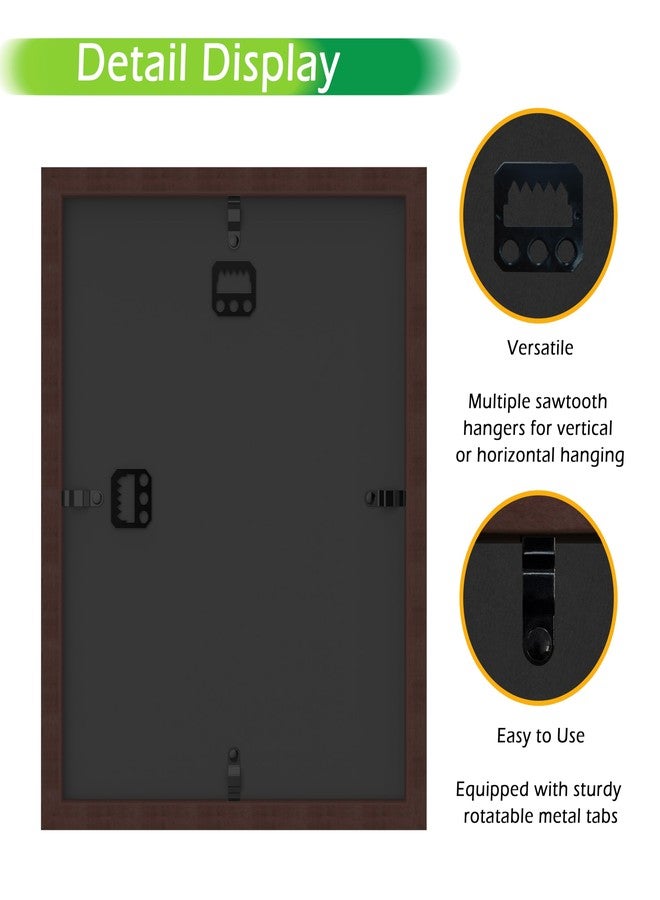 FrameWorks Mahogany Wooden Shadow Box Frame - 8.5' x 11' Display Case with Soft Felt Back, Tempered Glass, White Ball Push Pins - Image 3