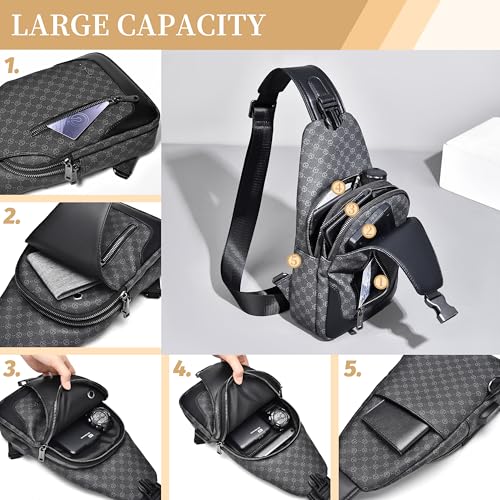 FSD.WG FSD. WG sling Backpack for Men Chest Bag Crossbody Shoulder Bags Travel Hiking Bag Purse for Men with Water Resistant - Image 5