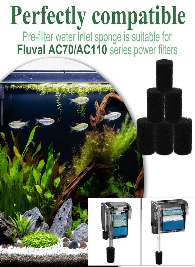 8B8B 6 Pack Aquarium Pre Filter Intake Sponge Replacement for Fluval AC70/AC110/ Power Filter, for Use in Freshwater & Saltwater Aquariums - Image 2