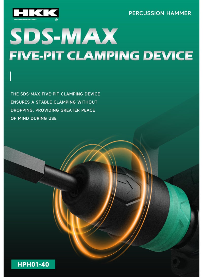 ح ك ك مطرقة هدم كهربائية قوية 1500W – مثقاب مطرقي احترافي للهدم في الخرسانة والطوب والحجر | أداة كهربائية للبناء والتجديد - Image 3