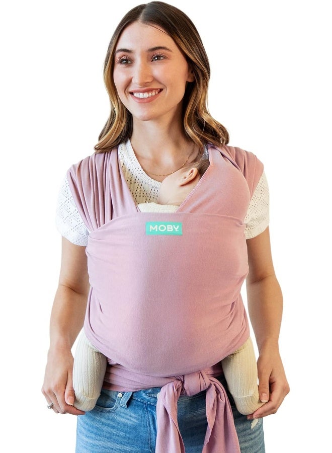 MOBY Dusty Rose Classic Baby Wrap Carrier for Newborn to Toddler up to 33lbs, Baby Sling from Birth, One Size Fits All, Breathable Stretchy Made from 100% Cotton, Unisex - Image 1