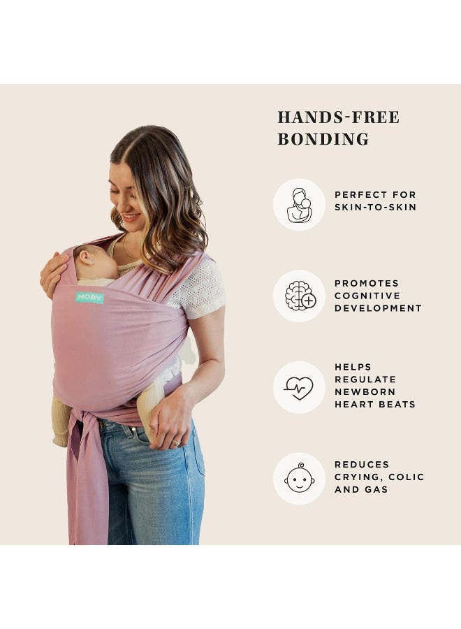 MOBY Dusty Rose Classic Baby Wrap Carrier for Newborn to Toddler up to 33lbs, Baby Sling from Birth, One Size Fits All, Breathable Stretchy Made from 100% Cotton, Unisex - Image 5