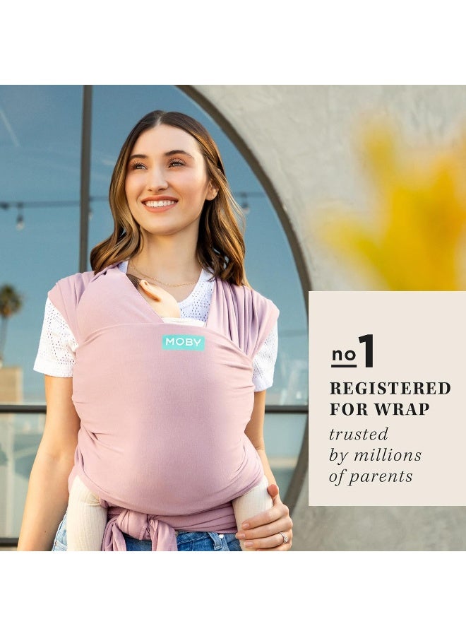 MOBY Dusty Rose Classic Baby Wrap Carrier for Newborn to Toddler up to 33lbs, Baby Sling from Birth, One Size Fits All, Breathable Stretchy Made from 100% Cotton, Unisex - Image 2