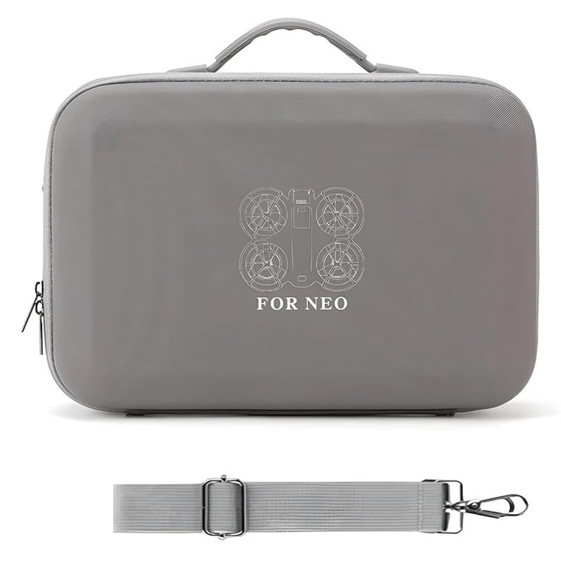VERTUS® Premium Carrying Case for DJI Neo Drone, Hard Shell Travel Case for DJI Neo Drone, Rc-N3 Remote Controller, Neo Intelligent Flight Battery, Travel Carrying Bag with Shoulder Strap (Grey) - Image 1