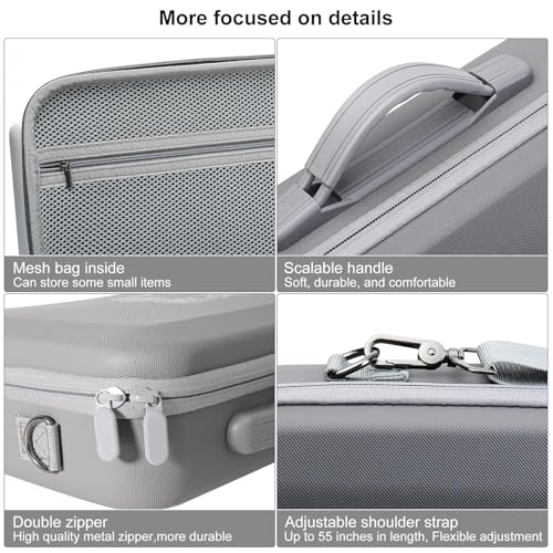 VERTUS® Premium Carrying Case for DJI Neo Drone, Hard Shell Travel Case for DJI Neo Drone, Rc-N3 Remote Controller, Neo Intelligent Flight Battery, Travel Carrying Bag with Shoulder Strap (Grey) - Image 4