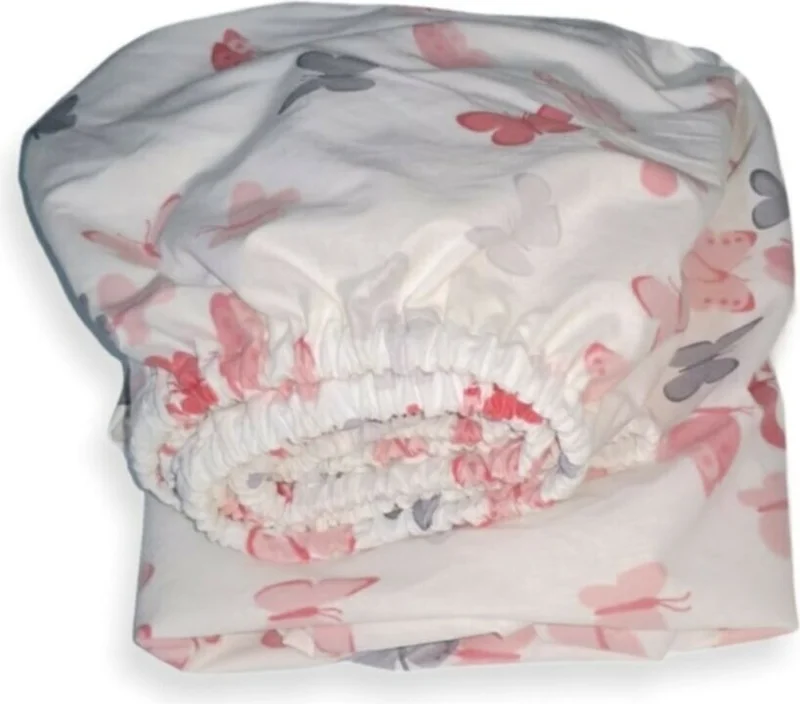 بيبيك اوزيل Baby Special Cotton Baby and Kids Elastic Sheet with Butterfly 90x130 cm