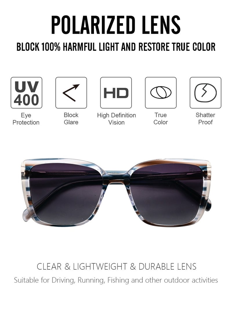 DLS Sunglasses for men and women - Oversized Acetate Frame with UV protacted lenses multipurpose use (S0015-C1) - Image 2