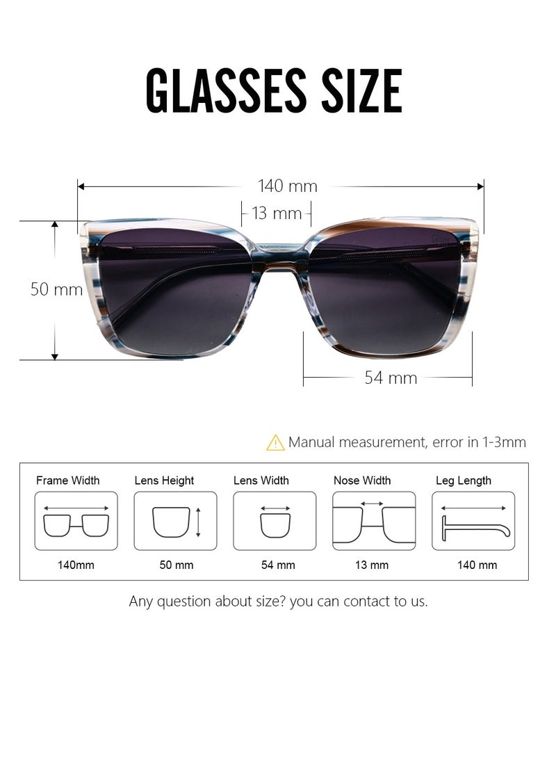 DLS Sunglasses for men and women - Oversized Acetate Frame with UV protacted lenses multipurpose use (S0015-C1) - Image 3
