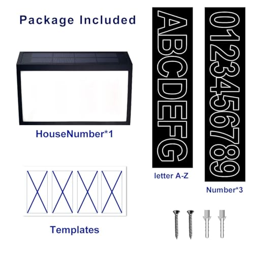 T-SUNUS Solar House Numbers Light, T-SUNUS Lighted House Numbers Sign Plaque Address Numbers for Houses Waterproof LED Solar Powered Address Sign for Houses Mailbox Street Yard - Image 5