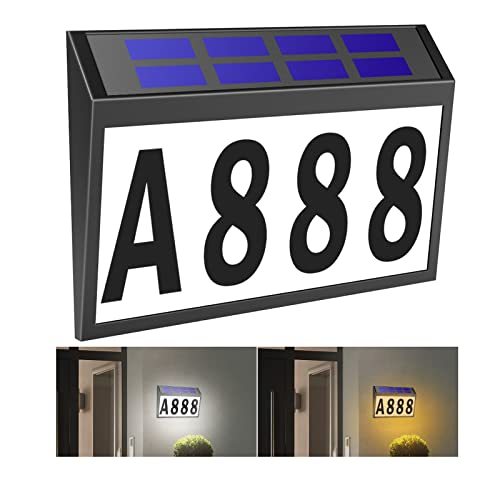 T-SUNUS Solar House Numbers Light, T-SUNUS Lighted House Numbers Sign Plaque Address Numbers for Houses Waterproof LED Solar Powered Address Sign for Houses Mailbox Street Yard - Image 1