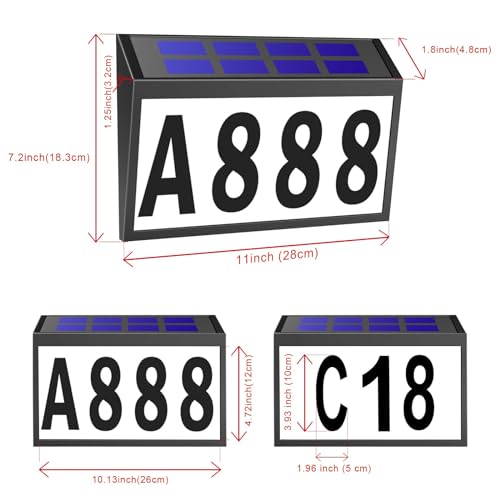 T-SUNUS Solar House Numbers Light, T-SUNUS Lighted House Numbers Sign Plaque Address Numbers for Houses Waterproof LED Solar Powered Address Sign for Houses Mailbox Street Yard - Image 4