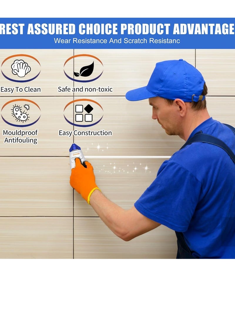 ASHILE Tile Grout Paint, Cement Crack Filler, Grout Sealer for Shower Tile Floor Tile for Filling Cracks and Gaps in Tile Surfaces, Easy and Safe to Use (White) - 100g - Image 3