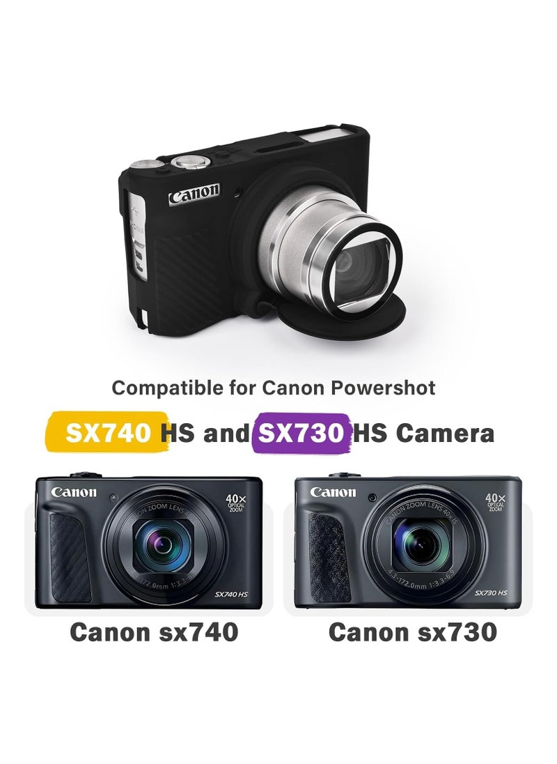 OCTOBER حقيبة كاميرا Canon SX730 SX740، حقيبة سيليكون ناعمة لكاميرات Canon PowerShot SX740/SX730 HS – غطاء خفيف الوزن فائق الرقة، مقاوم للخدوش  - Image 2