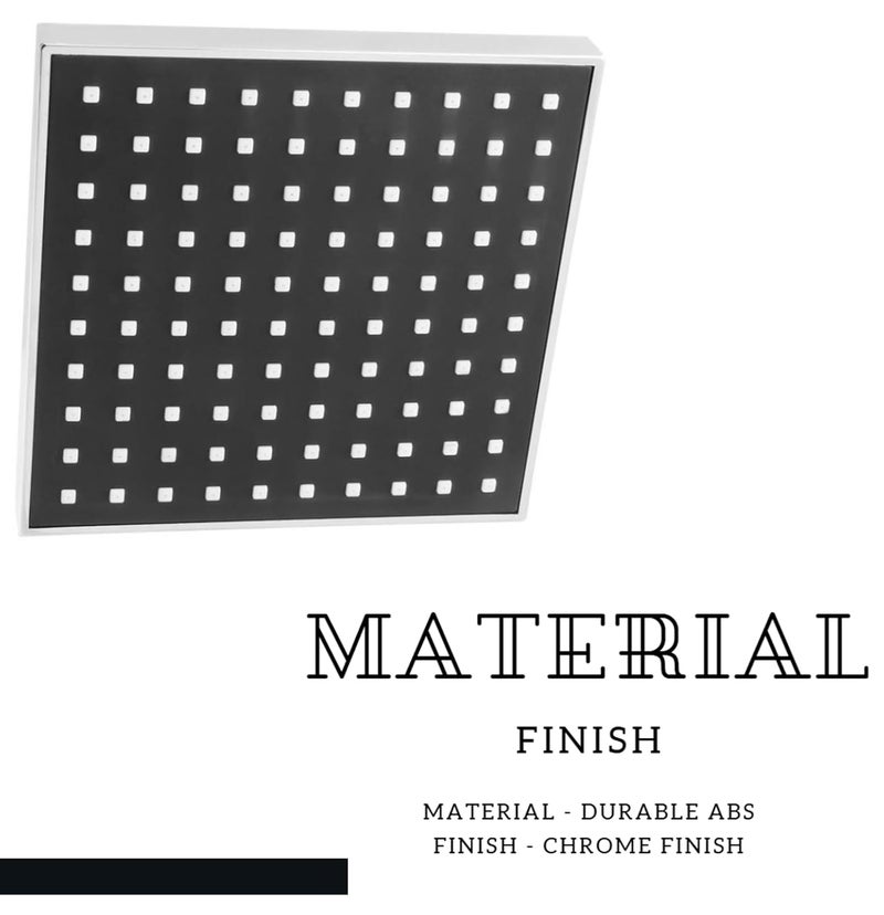 JAGGER JAG369 Rain Shower Head [ 4" Inch ] with Shower Arm [ 9" Inch ], Lauxury Bathroom Celing Shower, With Teflon Tape And Wall Flange (SQUARE ABS [ SQ BLACK ]) - Image 3