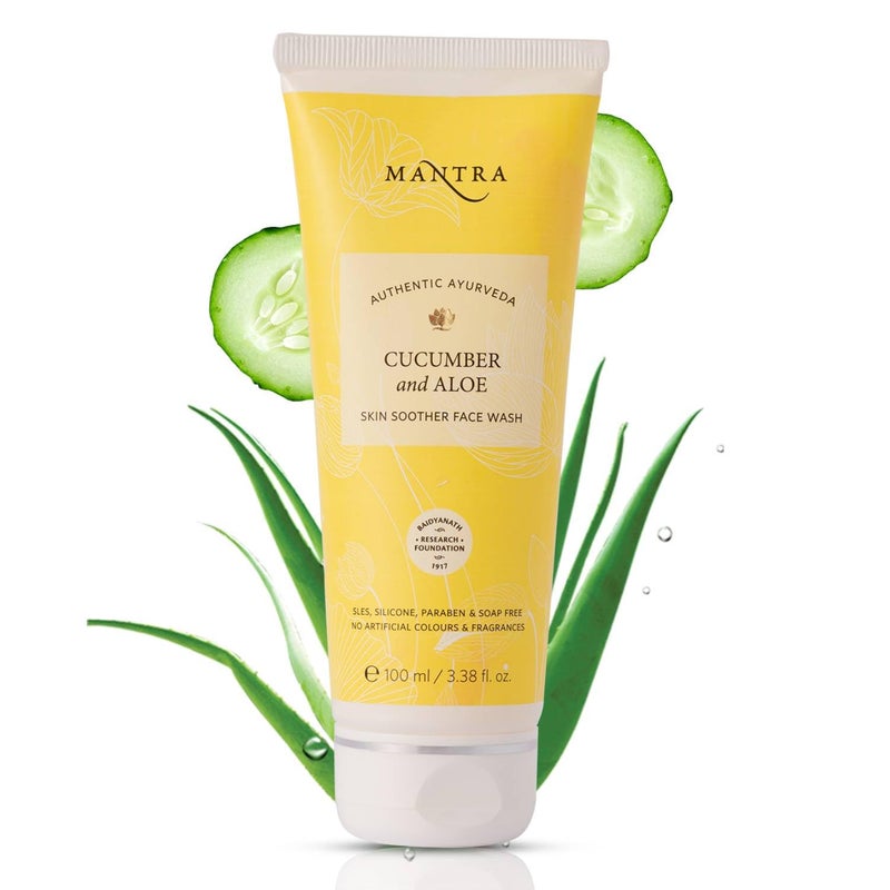Mantra Herbal Cucumber and Aloe Skin Soother Face Wash 100 ml Deeply Cleanses Pores Balances pH Keeps Skin Hydrated - Image 1